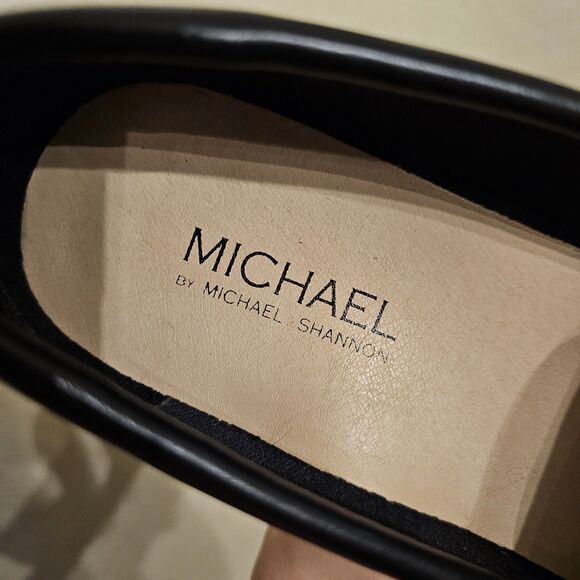 Michael Simon Black Horsebit Flat Loafers Size 8.5 Business Casual Trendy - Picture 2 of 9